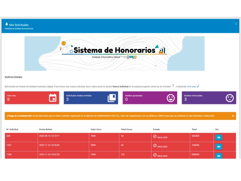Sistema de gestión de Honorarios